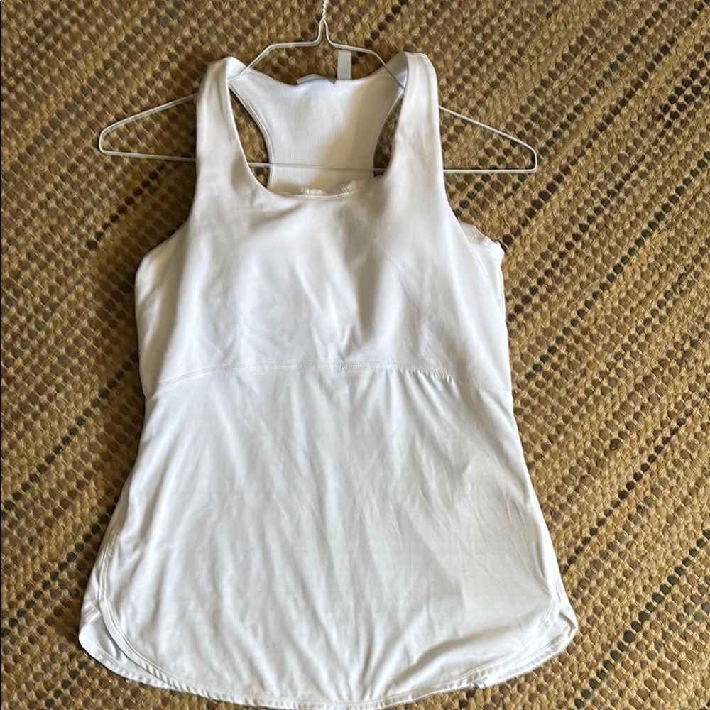 Athleta White Fitted Sleeveless Tank Top